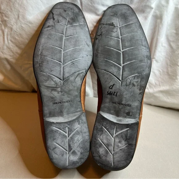 Bruno Magli Raging Collection Made in Italy Tan Leather Loafers Sz 13 Summer - Picture 13 of 16